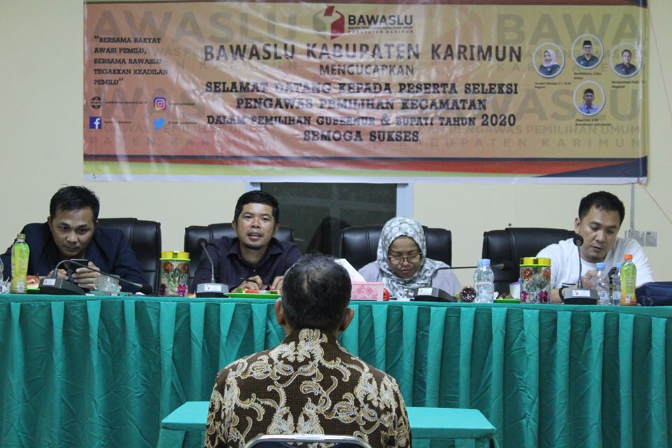 Bawaslu Kabupaten Karimun Laksanakan Tes Wawancara Panwascam di 3 Zona