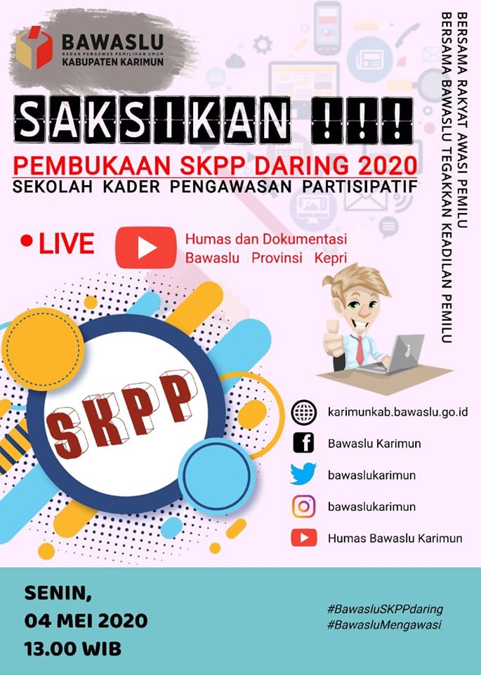 Bawaslu Kepri Akan Gelar Pembukaan SKPP 2020 secara Daring