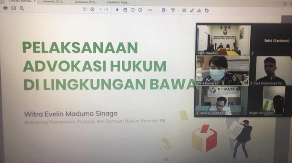 Bawaslu Kabupaten Karimun Ikuti Pelatihan Advokasi Hukum