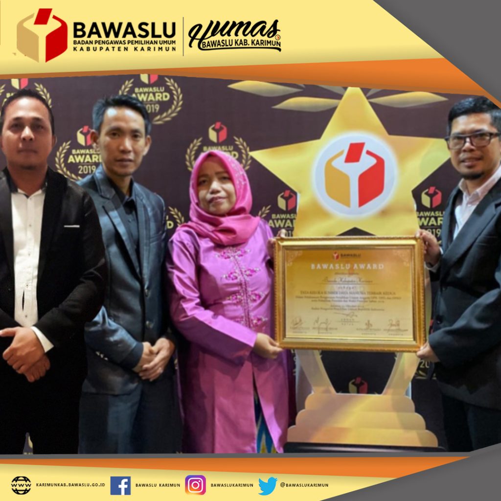 Bawaslu Karimun Sabet Bawaslu Award 2019