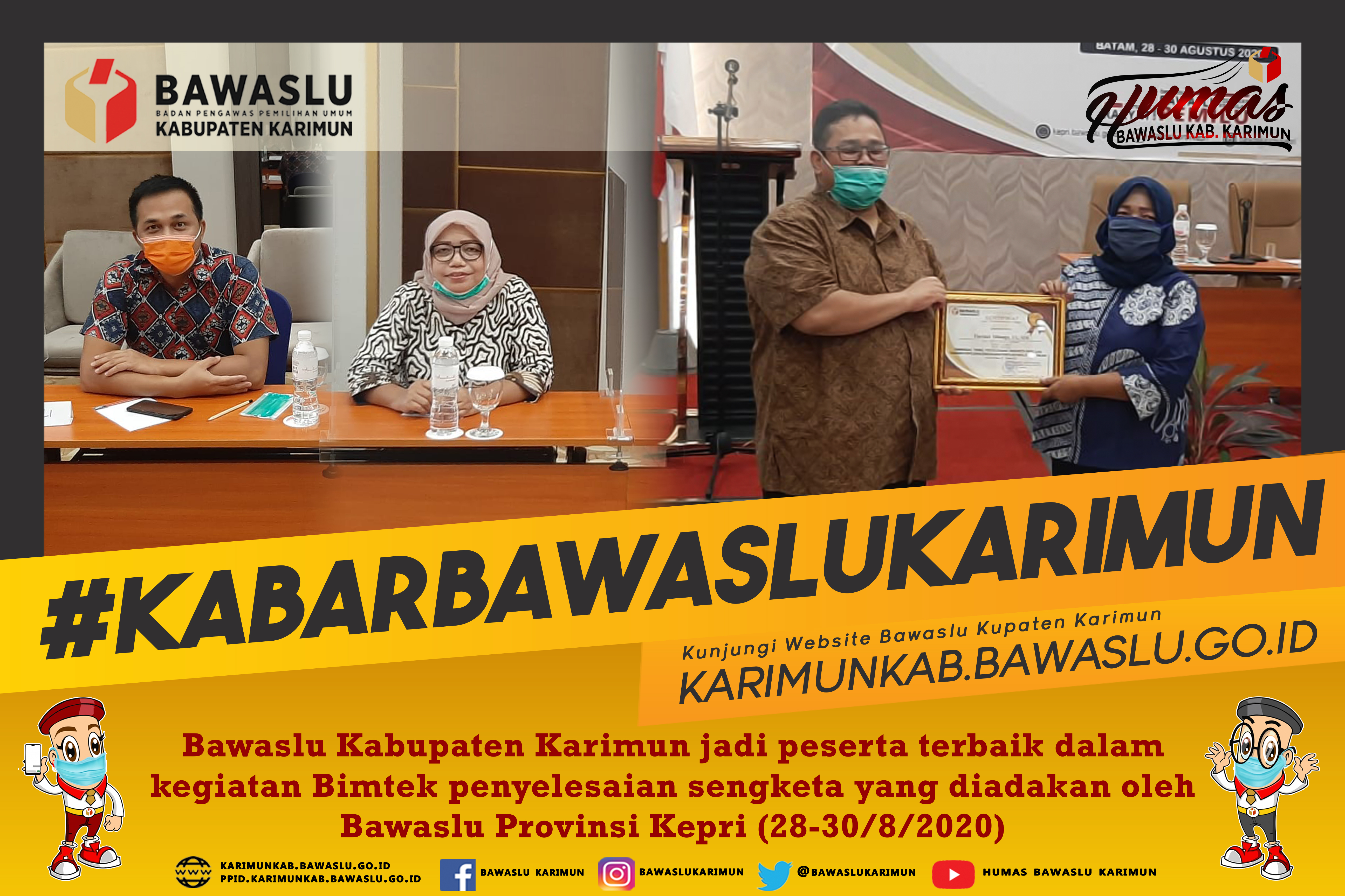 Hadiri Bimtek Penyelesaian Sengketa, Bawaslu Karimun Jadi Peserta Terbaik se-Kepri