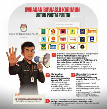 Tertib Administrasi, Kunci Pemilu Berintegritas: Bawaslu Karimun Imbau Parpol Aktif Lakukan Pemutakhiran Data di Sipol