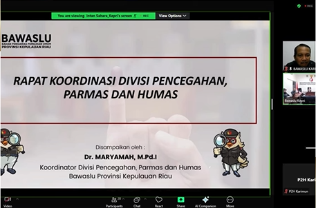 Perkuat Sinergi Pengawasan, Bawaslu Karimun Ikuti Rakor Divisi PP, Parmas, dan Humas Bawaslu Provinsi Kepri