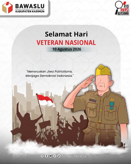 Teladani Semangat Pengabdian, Bawaslu Karimun Sampaikan Selamat Hari Veteran Nasional