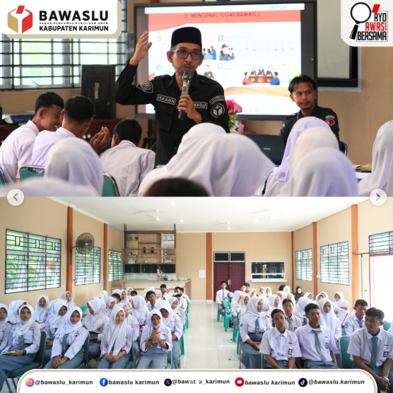 Ketua Bawaslu Karimun Ajak Pelajar SMKN 2 Karimun Jadi Agen Pengawasan Partisipatif dalam Wawasan Kebangsaan